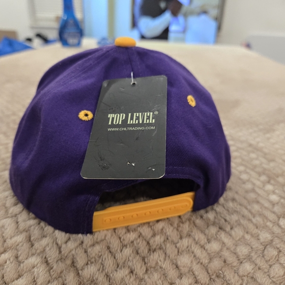 Top Level Kids Snapback Hat Purple Gold Bear Graphic Limited Edition Cap - Picture 7 of 10